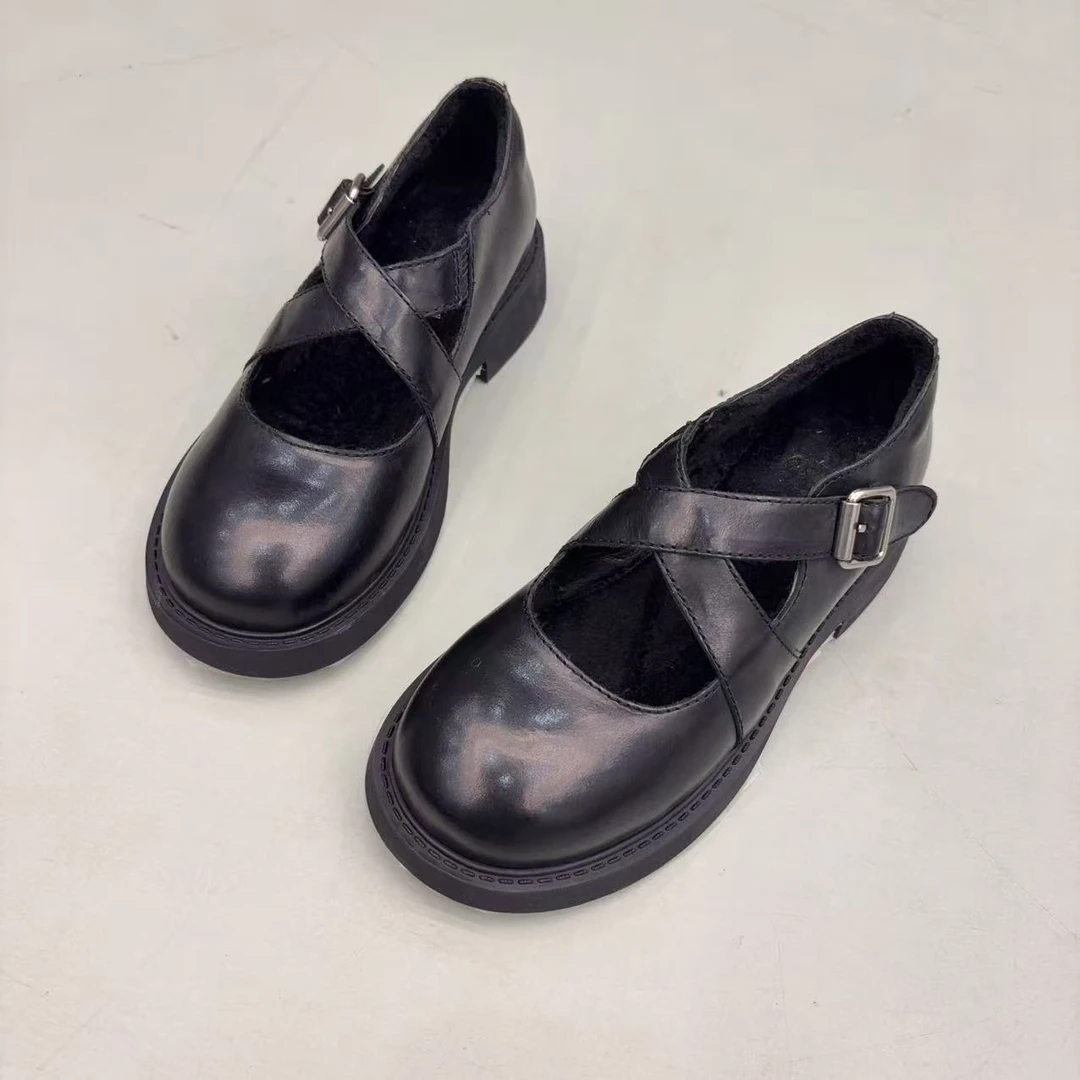 现货｜设计师款真皮棉里垫玛丽珍女鞋｜标准尺码｜912-2C