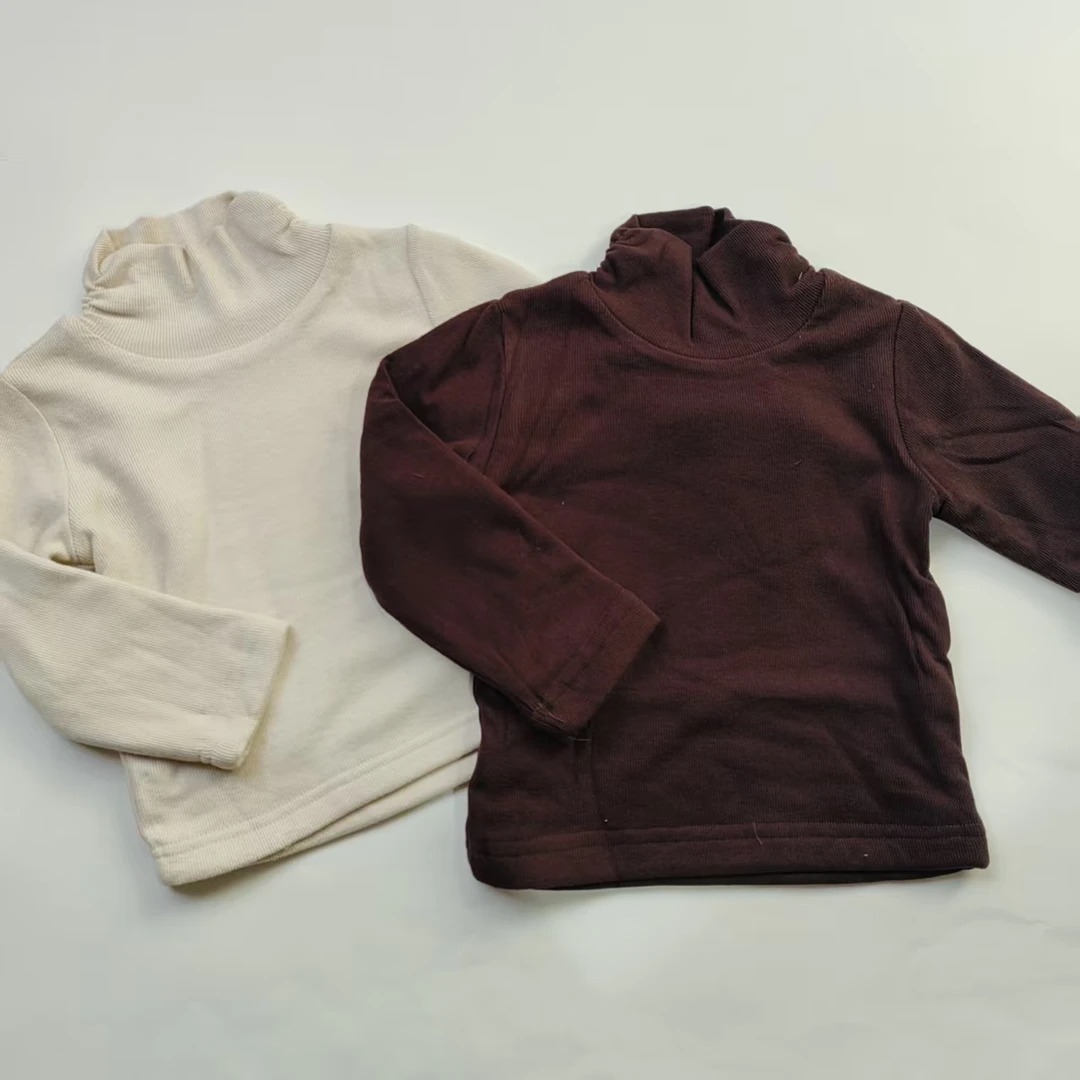 新款净面中高领双层打底衫24730