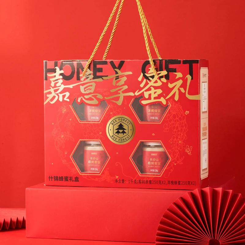 【森蜂园】椴树原蜜洋槐蜂蜜250g4瓶装中秋礼盒送礼