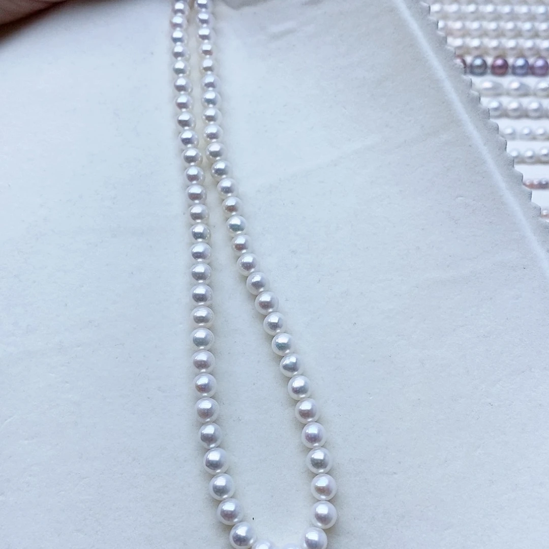 淡水珍珠未镶嵌颈饰6-6.5近正圆微瑕极光