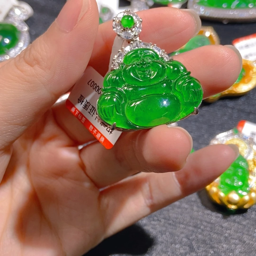 翡翠银S925镶嵌吊坠(不含链)