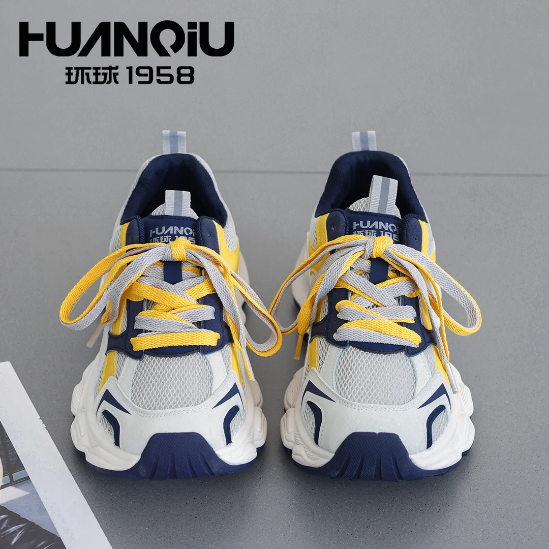环球2025秋季新款爆款增高百搭运动鞋舒适轻便厚底时尚休闲鞋女鞋