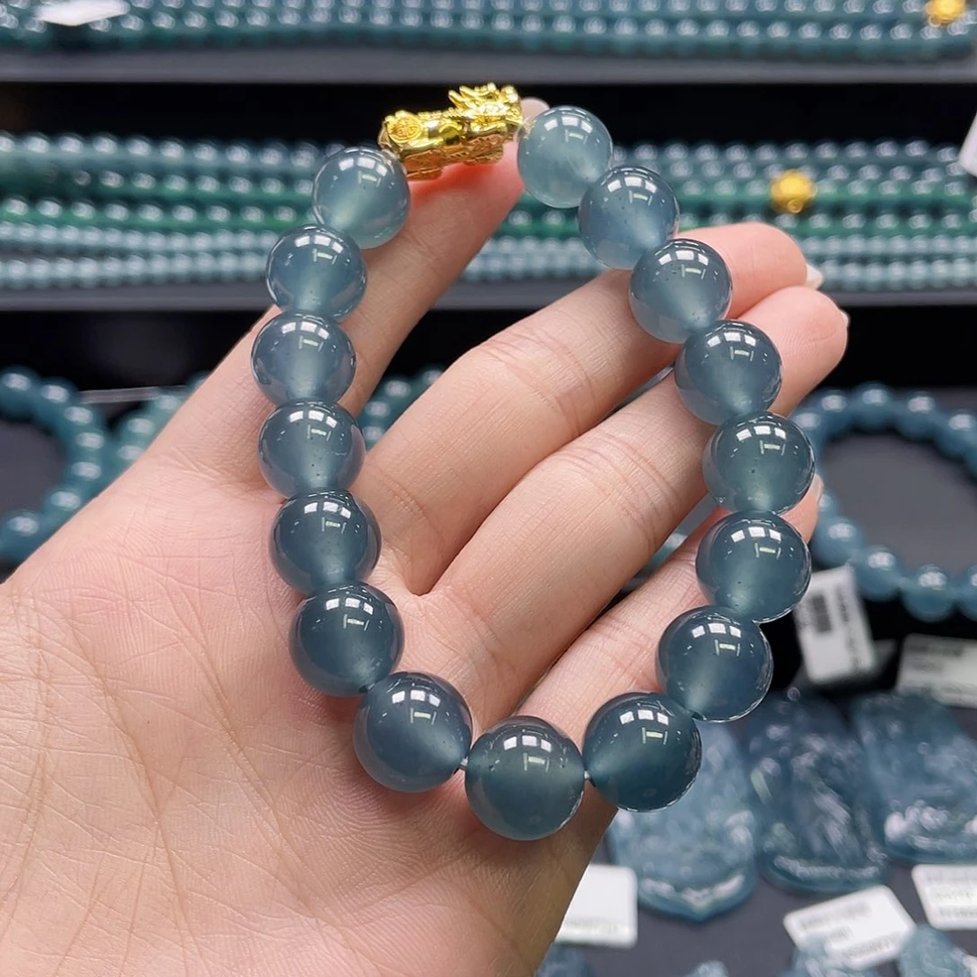 翡翠18K金镶嵌手串卡12