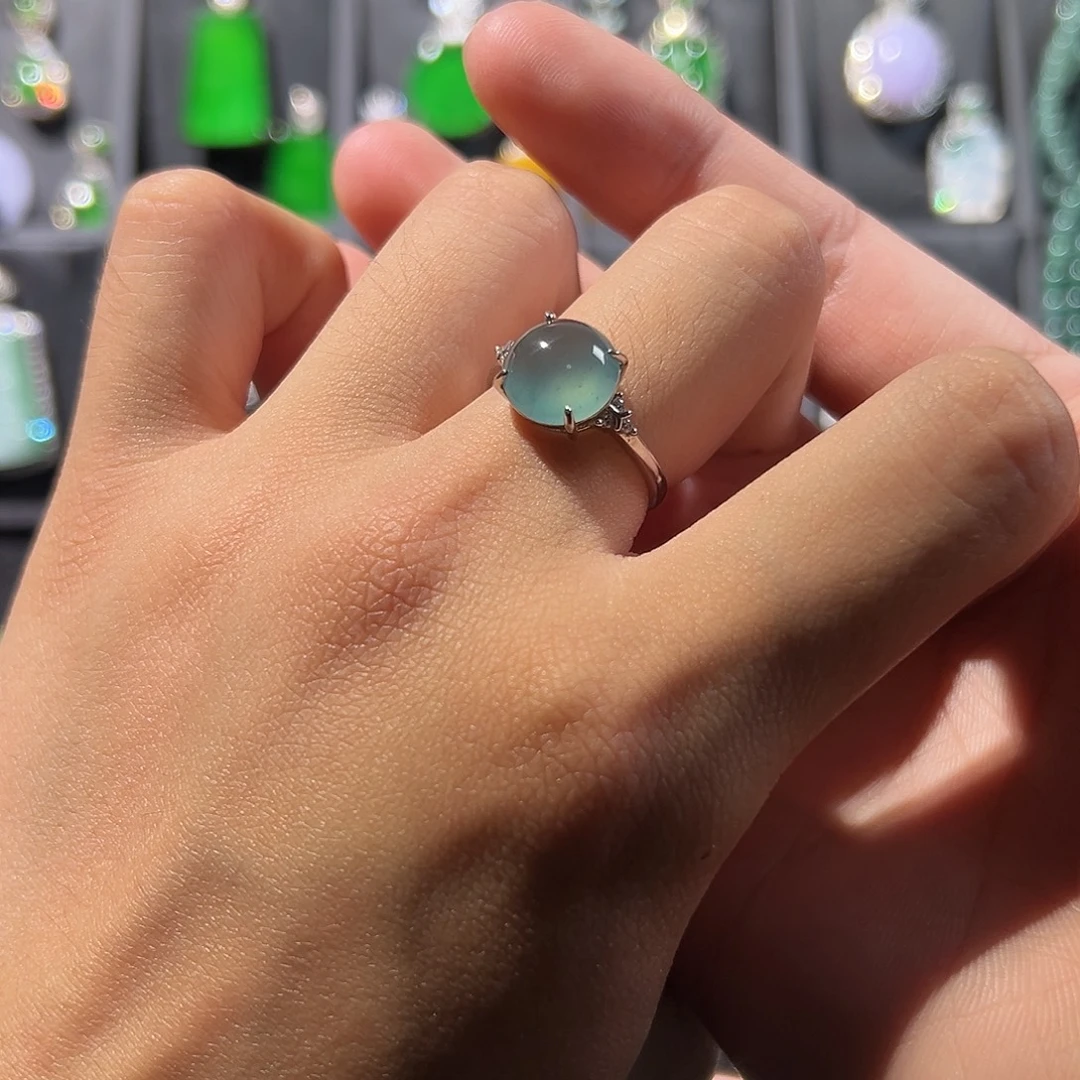 翡翠银S925镶嵌戒指