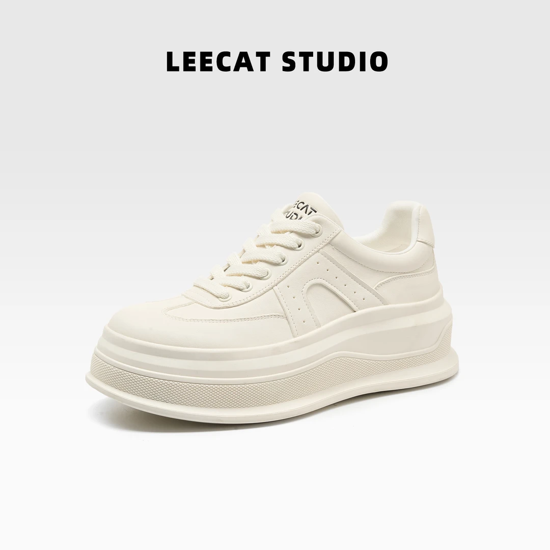 LeeCat Studio春季休闲板鞋厚底增高运动小白鞋板鞋百搭休闲鞋