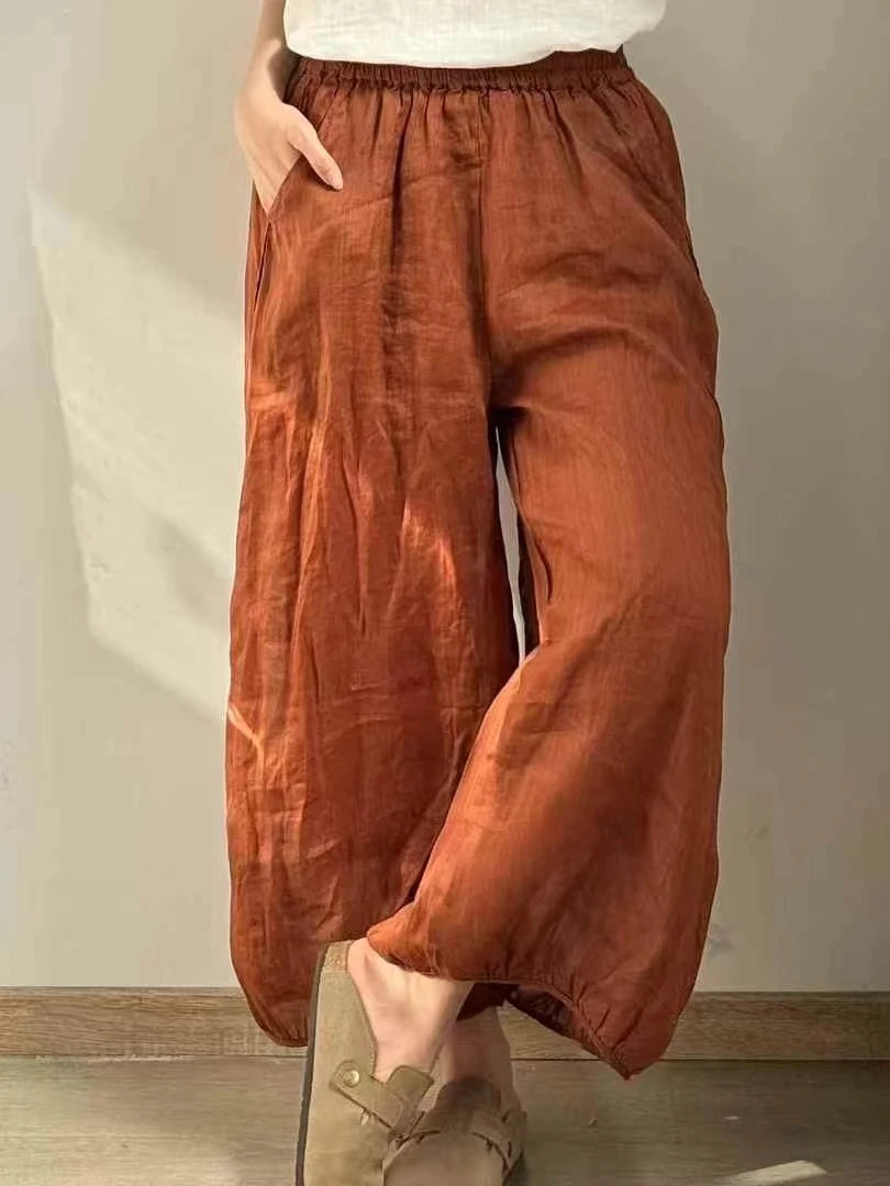 【原创设计】30232款百搭宽松夏季休闲苎麻神裤