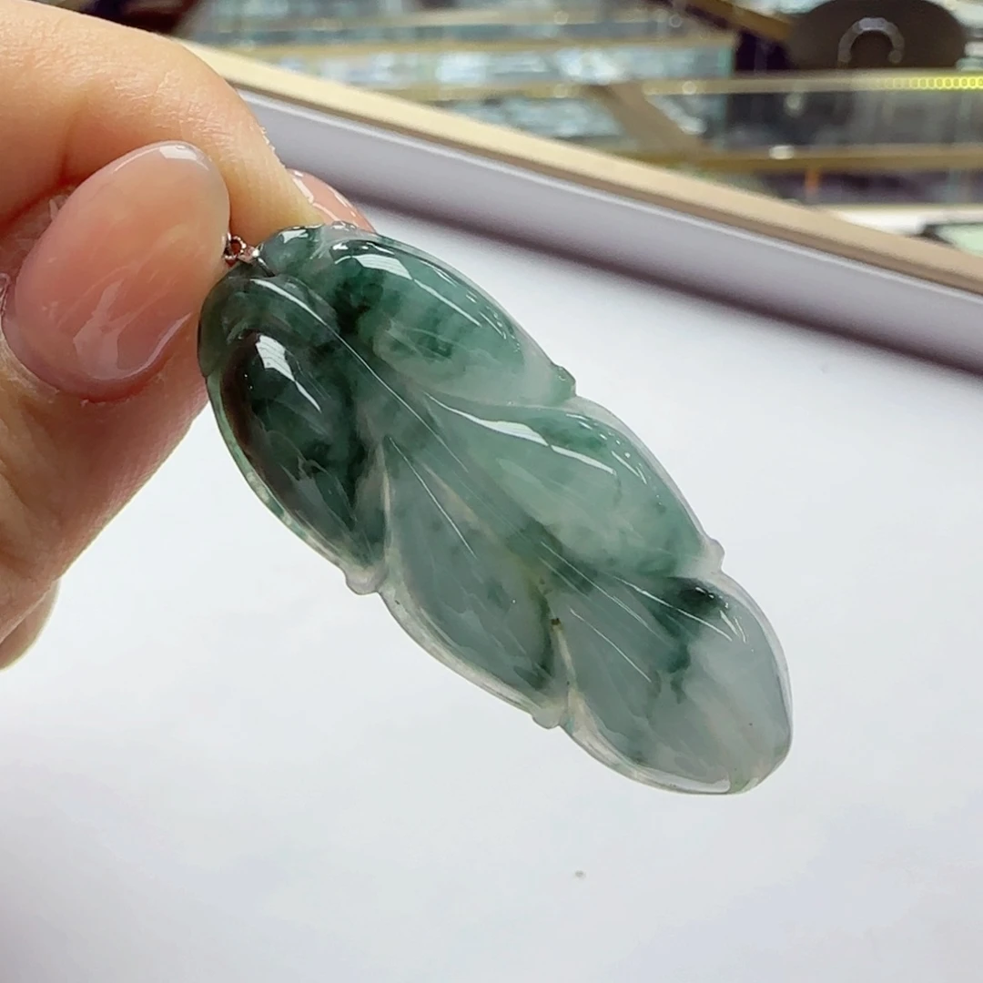 颈饰18K金镶嵌翡翠pk1493