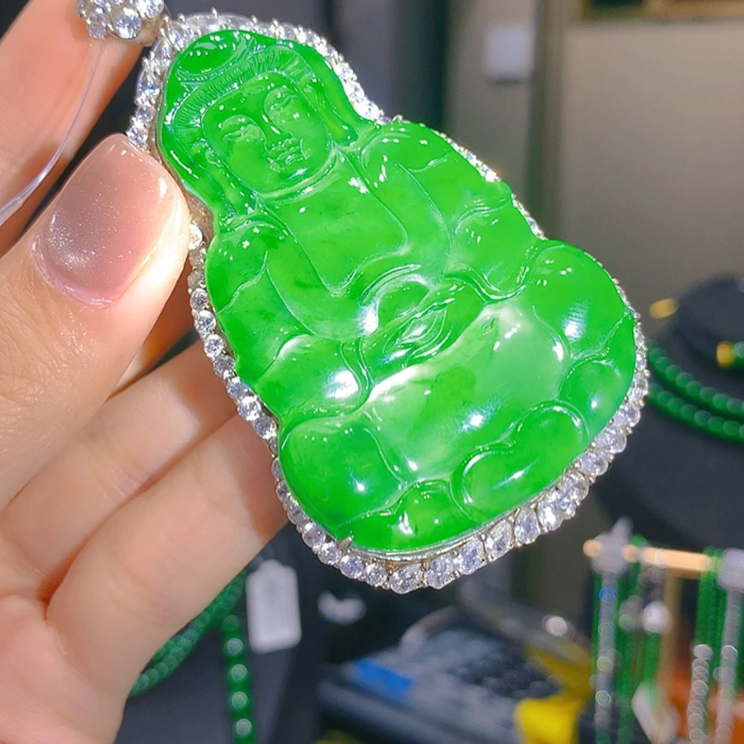 【闪购商品】翡翠颈饰银S925镶嵌5柒姐