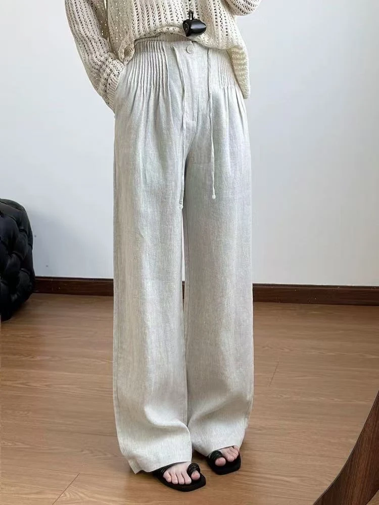 QIANRH-1200夏季新款垂感抽绳直筒休闲裤