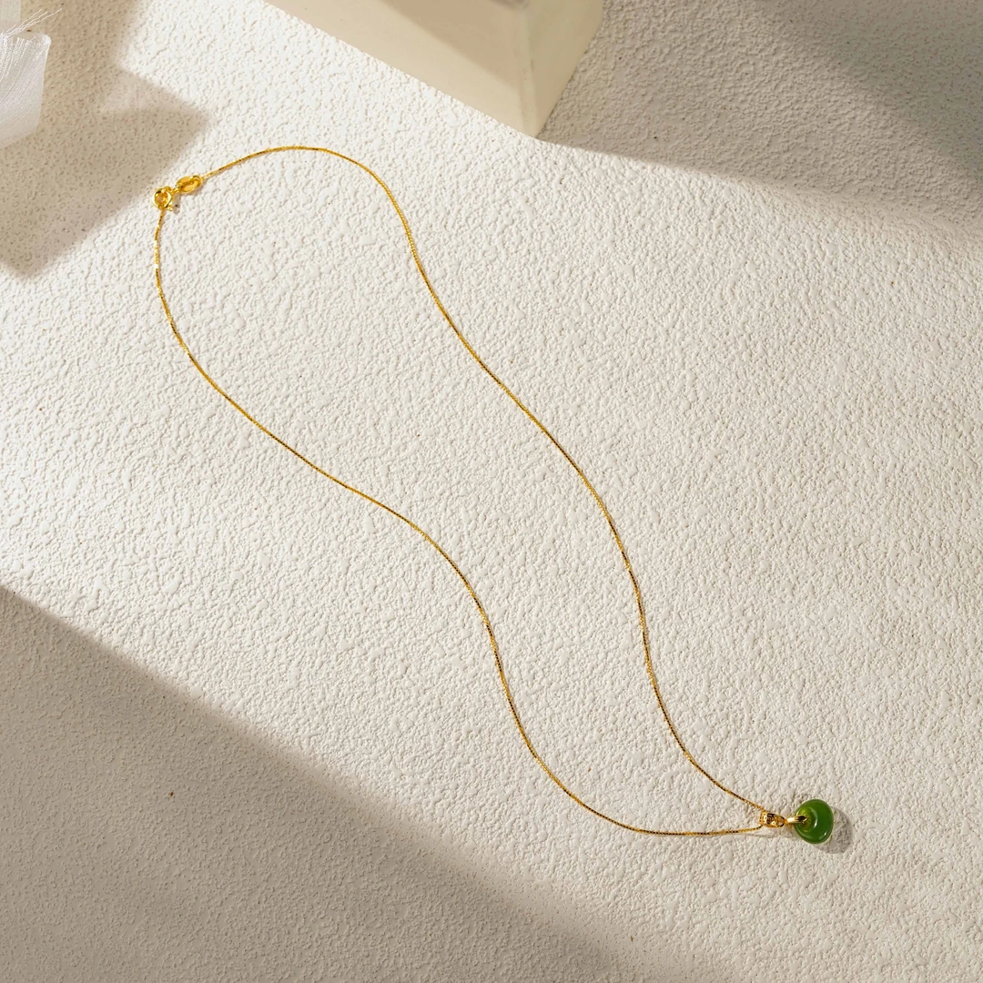 【包你所有】碧玉小锁包项链（ 天然珠宝多样性发其一）