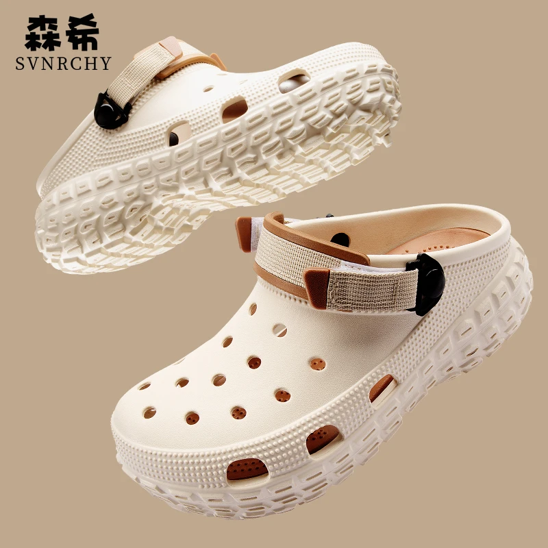 森希洞洞鞋夏季2025新款踩屎感凉鞋外穿厚底凉拖防滑防臭运动拖鞋