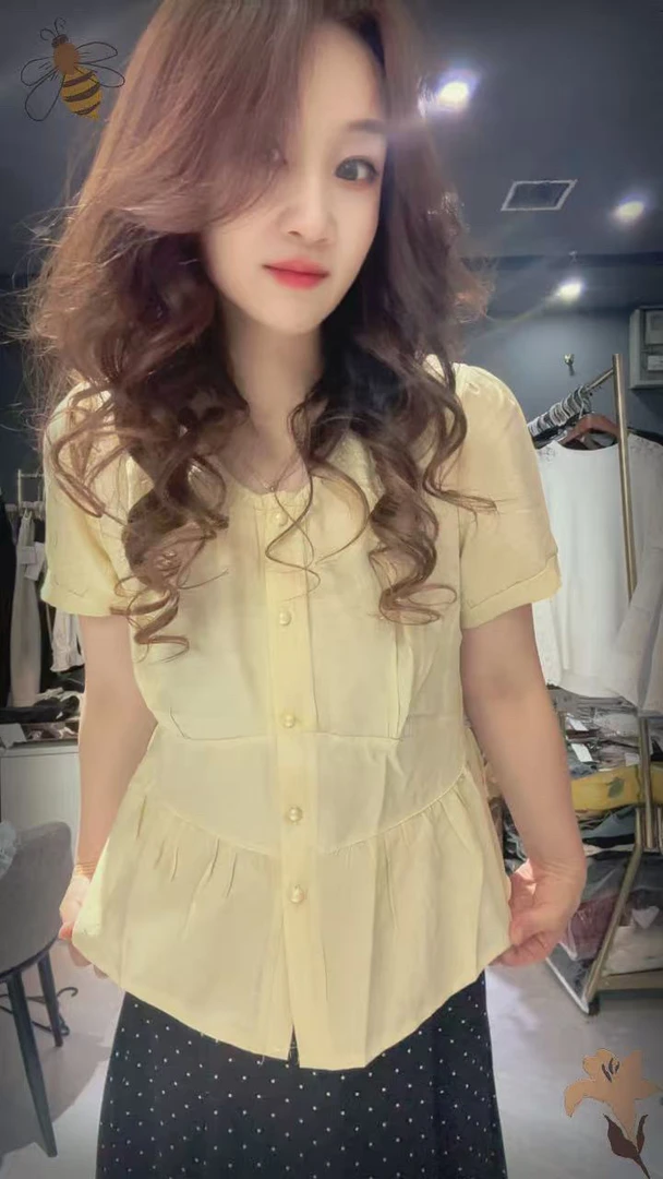 51夏季时尚潮流韩系褶皱衬衣