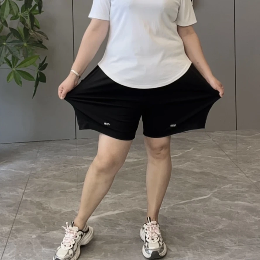 夏季新款高腰大码休闲百搭宽松刺绣短裤2544