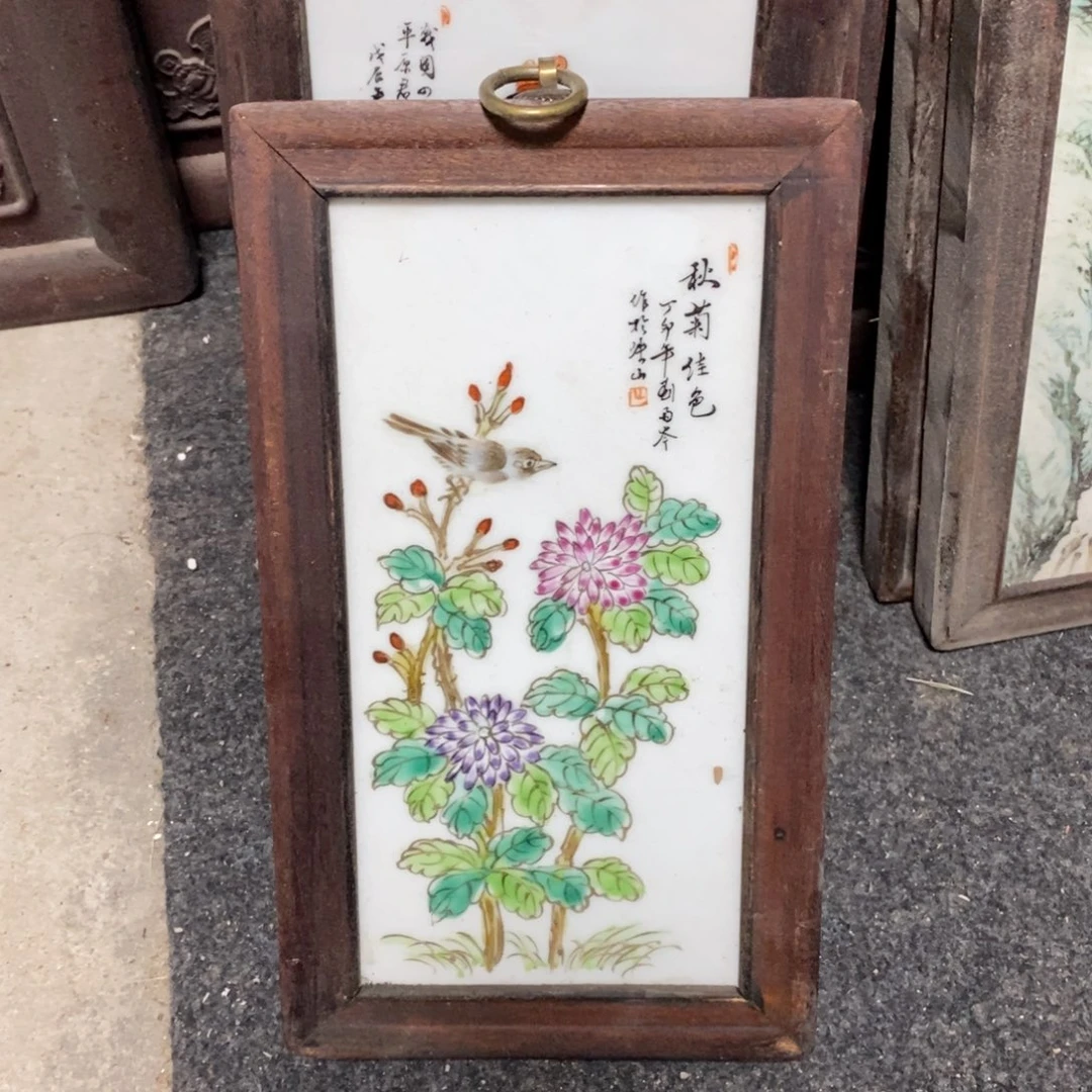 瓷片28*16*1景德镇瓷板画柴窑烧制