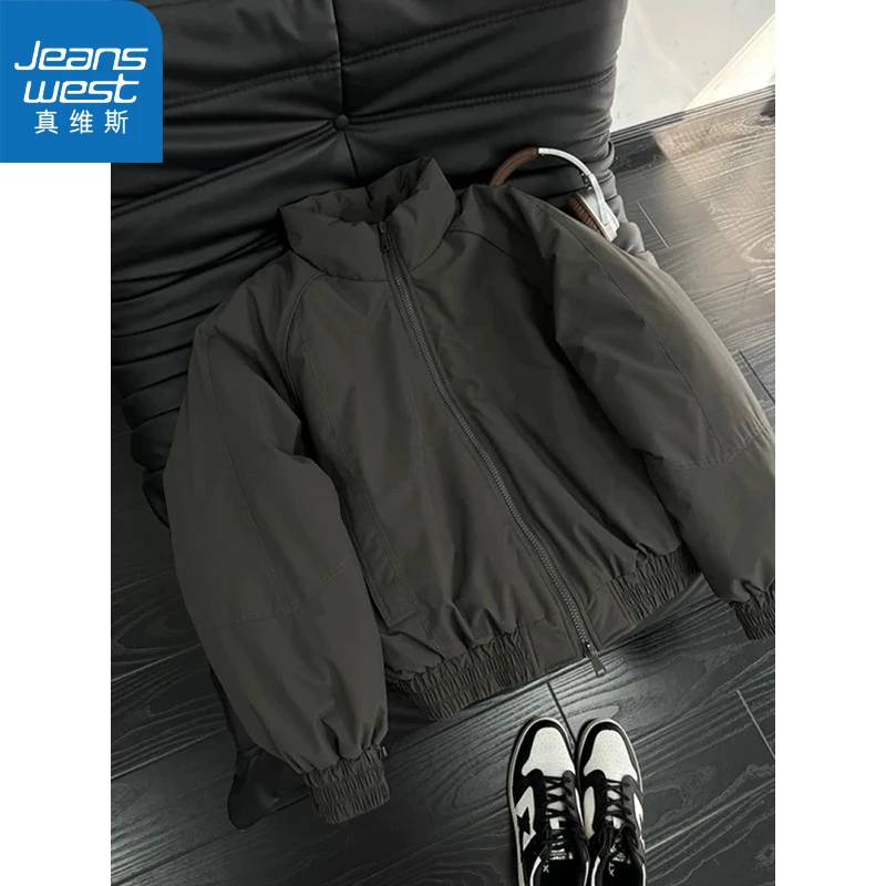 真维斯美式棉服飞行夹克男冬立领三防冲锋衣cleanfit保暖棉衣外套