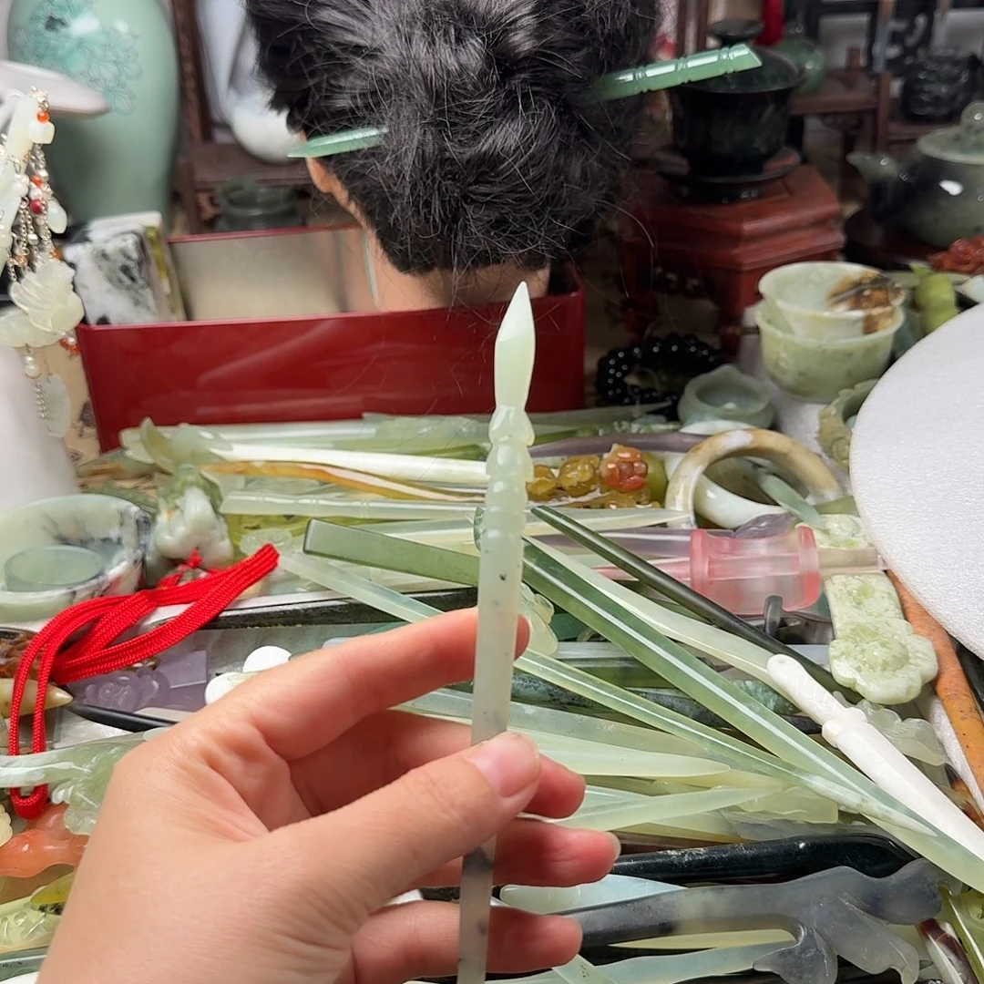 蛇纹石玉合金发饰