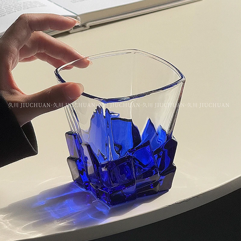 艺术设计感方块杯小众创意玻璃杯高颜值水杯子威士忌酒杯饮品杯