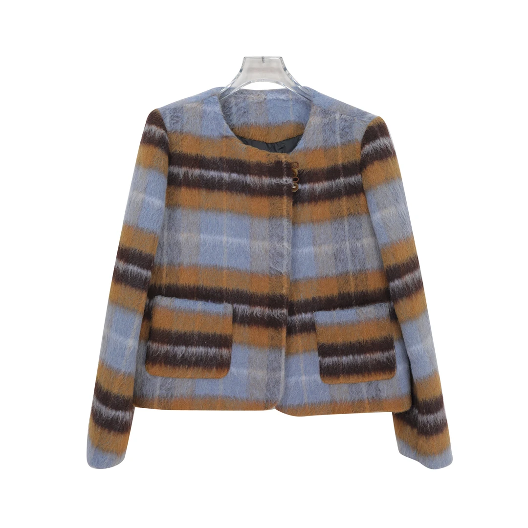 英伦风撞色设计高品质短款羽绒服U285