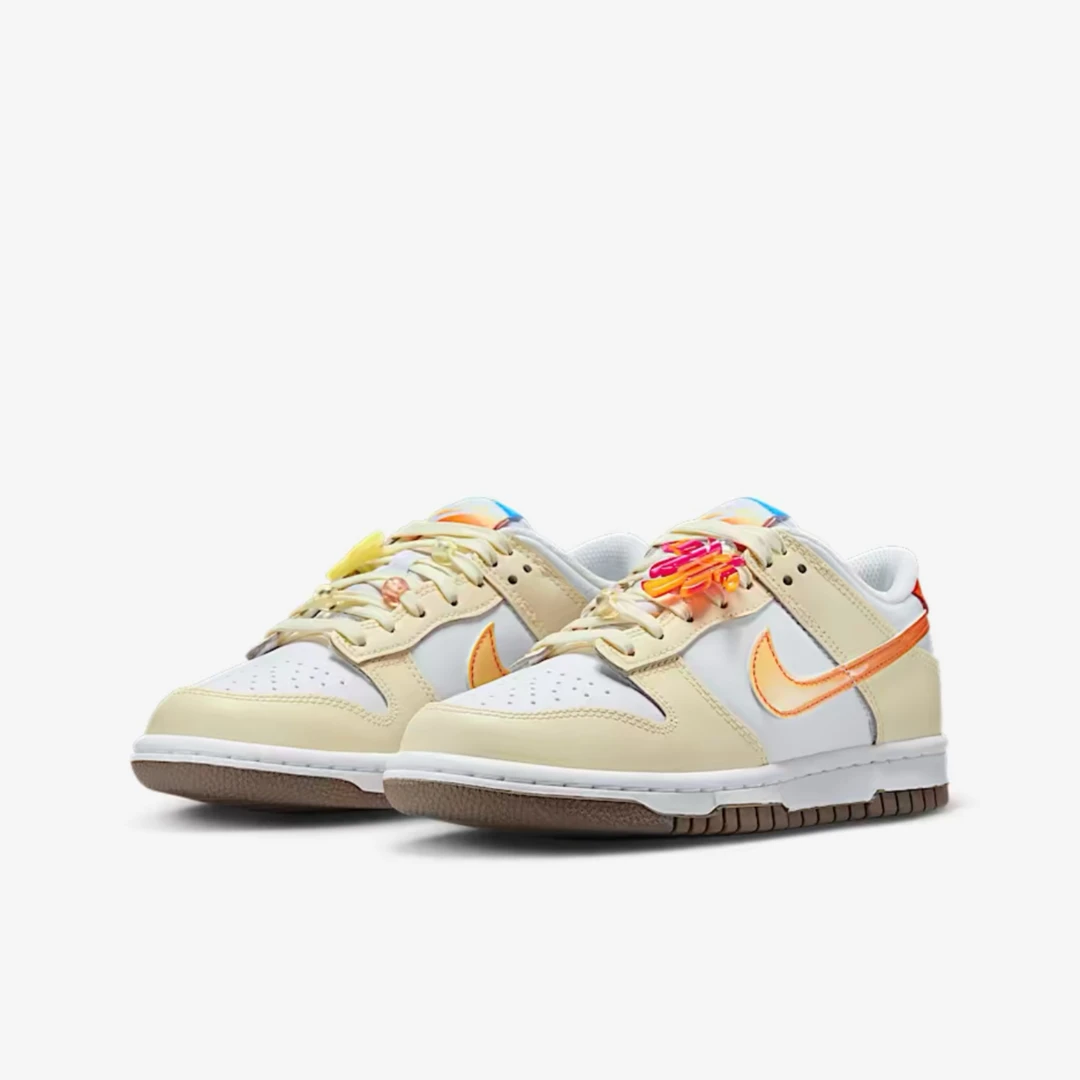 【西安利和体育正品保证】NIKE Dunk low 白黄橘大童板鞋IB8891-191