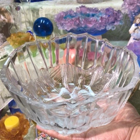 有机玻璃中古豪雅玻璃果斗全新