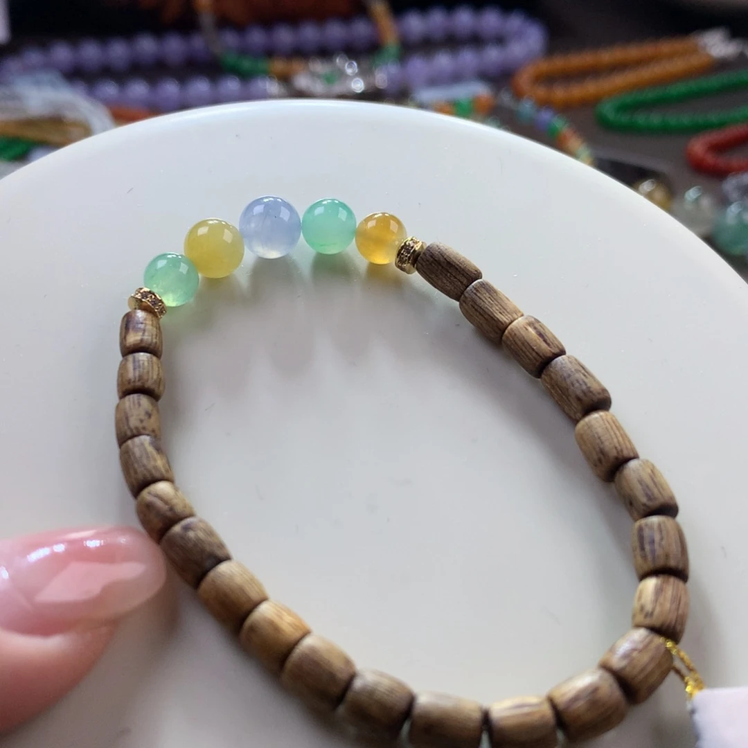 未镶嵌手链翡翠冰幻彩卡6-7