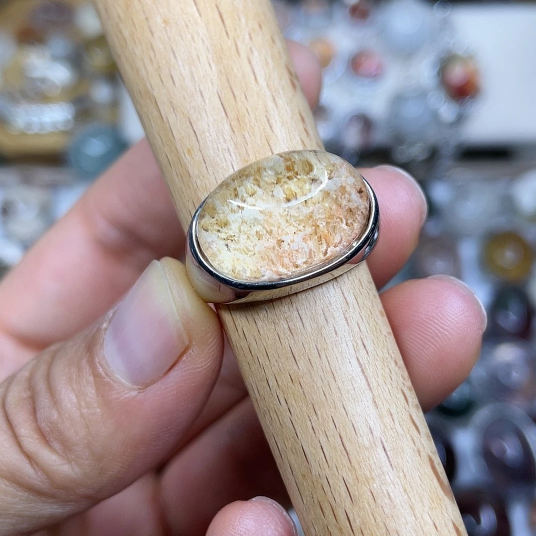 【闪购商品】银S925镶嵌珠宝半成品水晶戒指