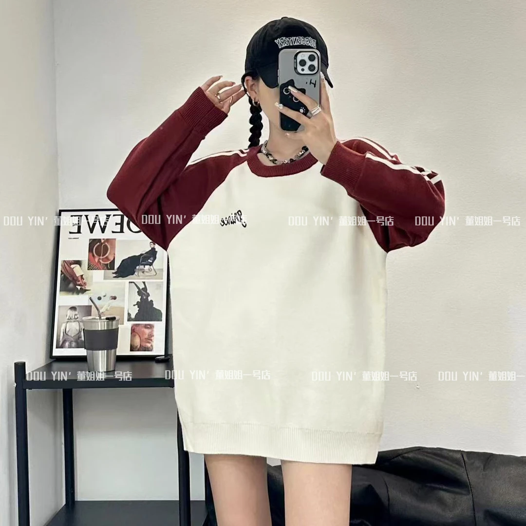 901-1字母韩版时尚休闲针织衫