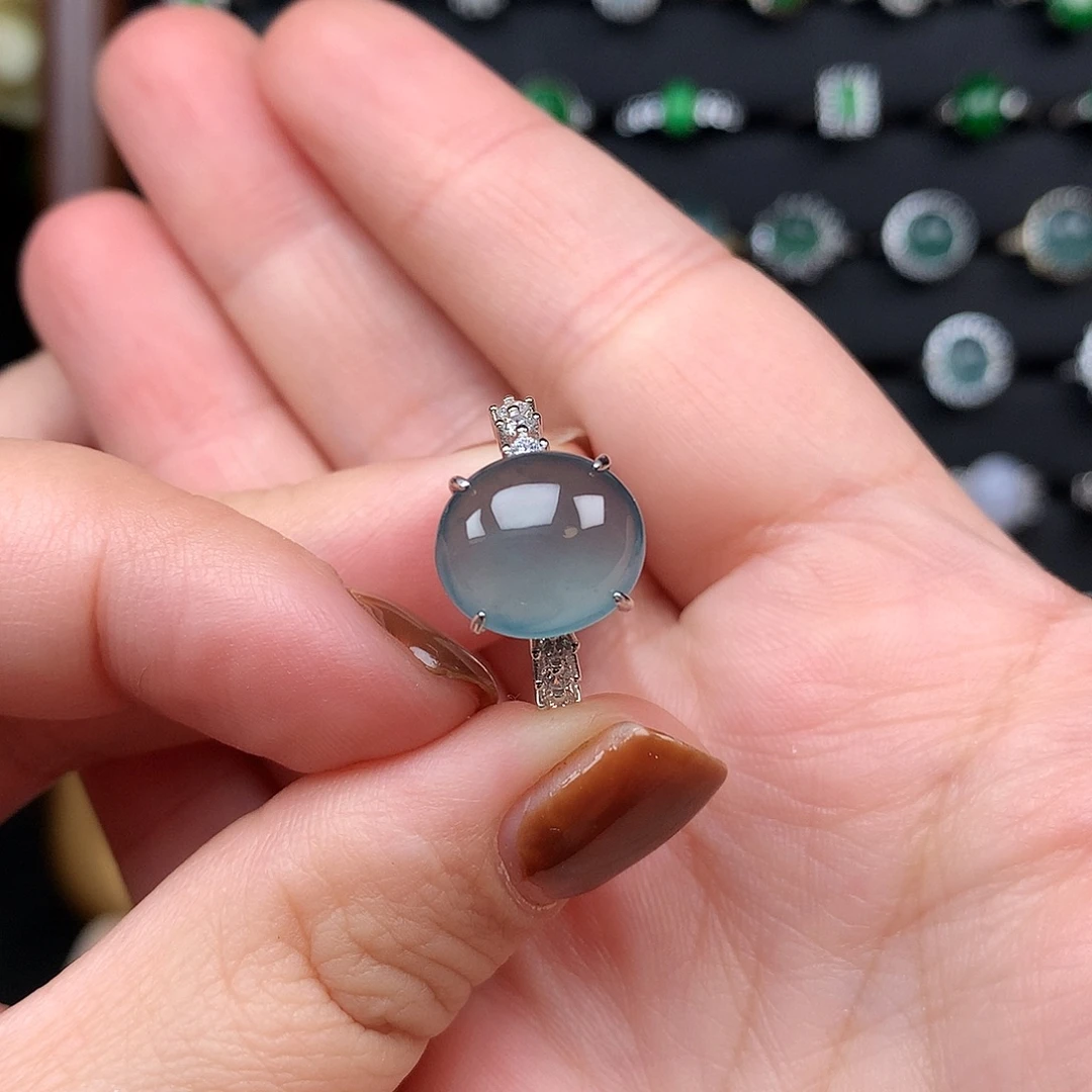 翡翠银S925镶嵌戒指