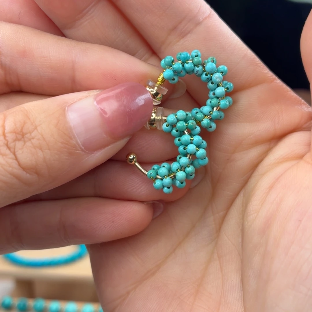 绿松石合金耳饰耳环