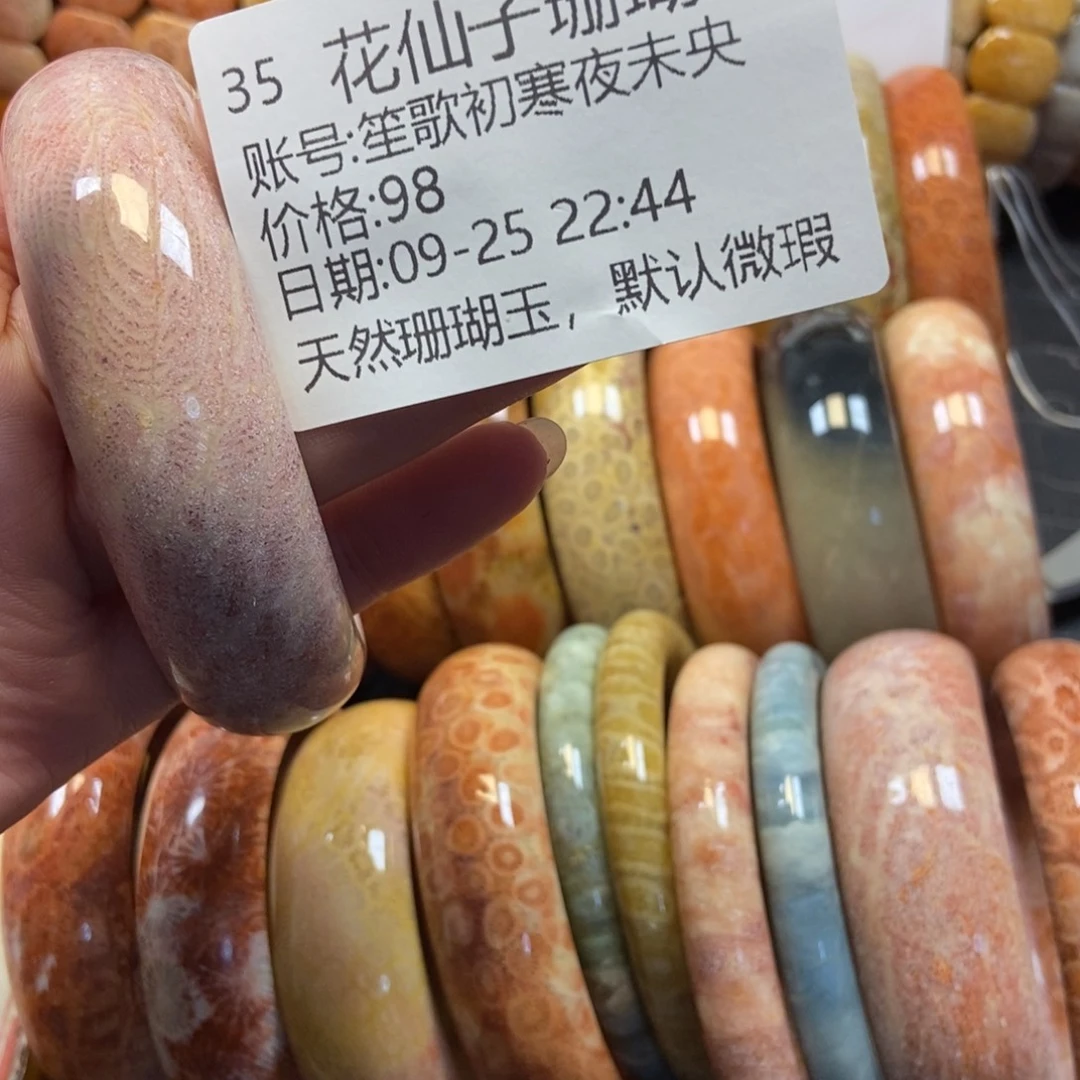 笙***央硅化珊瑚（珊瑚玉）未镶嵌珠宝半成品35