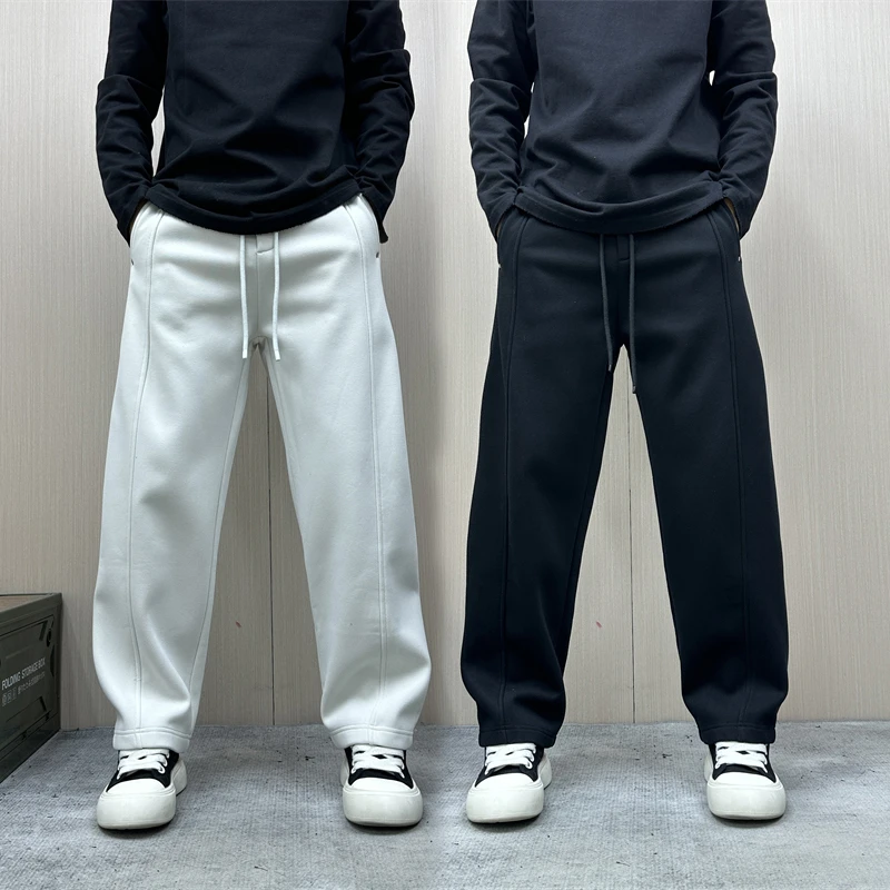 昊Studio冬季男士加绒纯色青年韩版潮流哈伦宽松慵懒感百搭休闲裤
