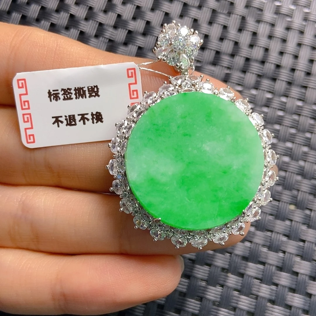 翡翠银S925镶嵌颈饰