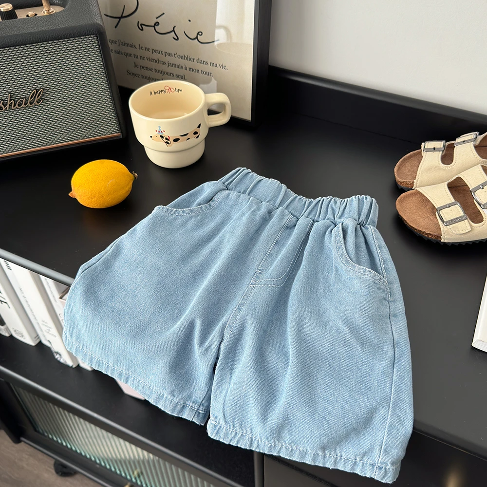 儿童牛仔短裤夏季宽松休闲宝宝裤子韩版洋气小童天丝五分裤