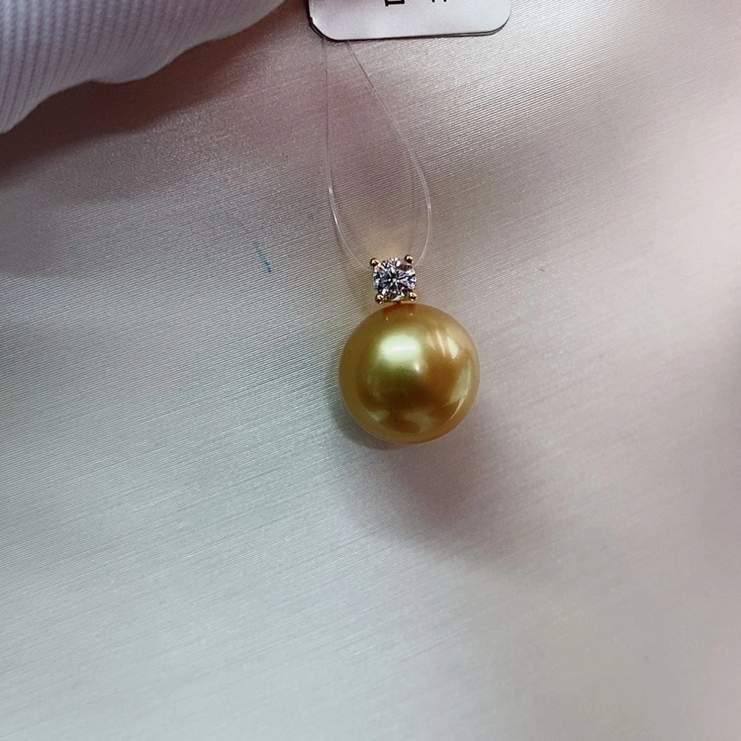 吊坠(不含链)银S925镶嵌海水珍珠10-11