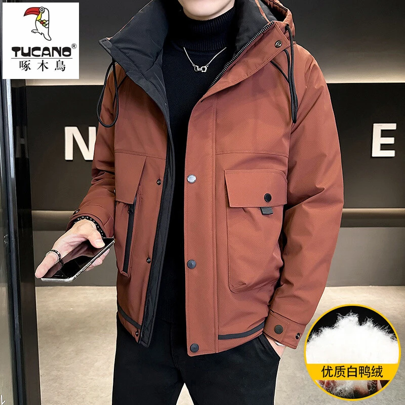 TUCANO/啄木鳥冬季新款男士连帽时尚加厚保暖白鸭绒外套羽绒男装