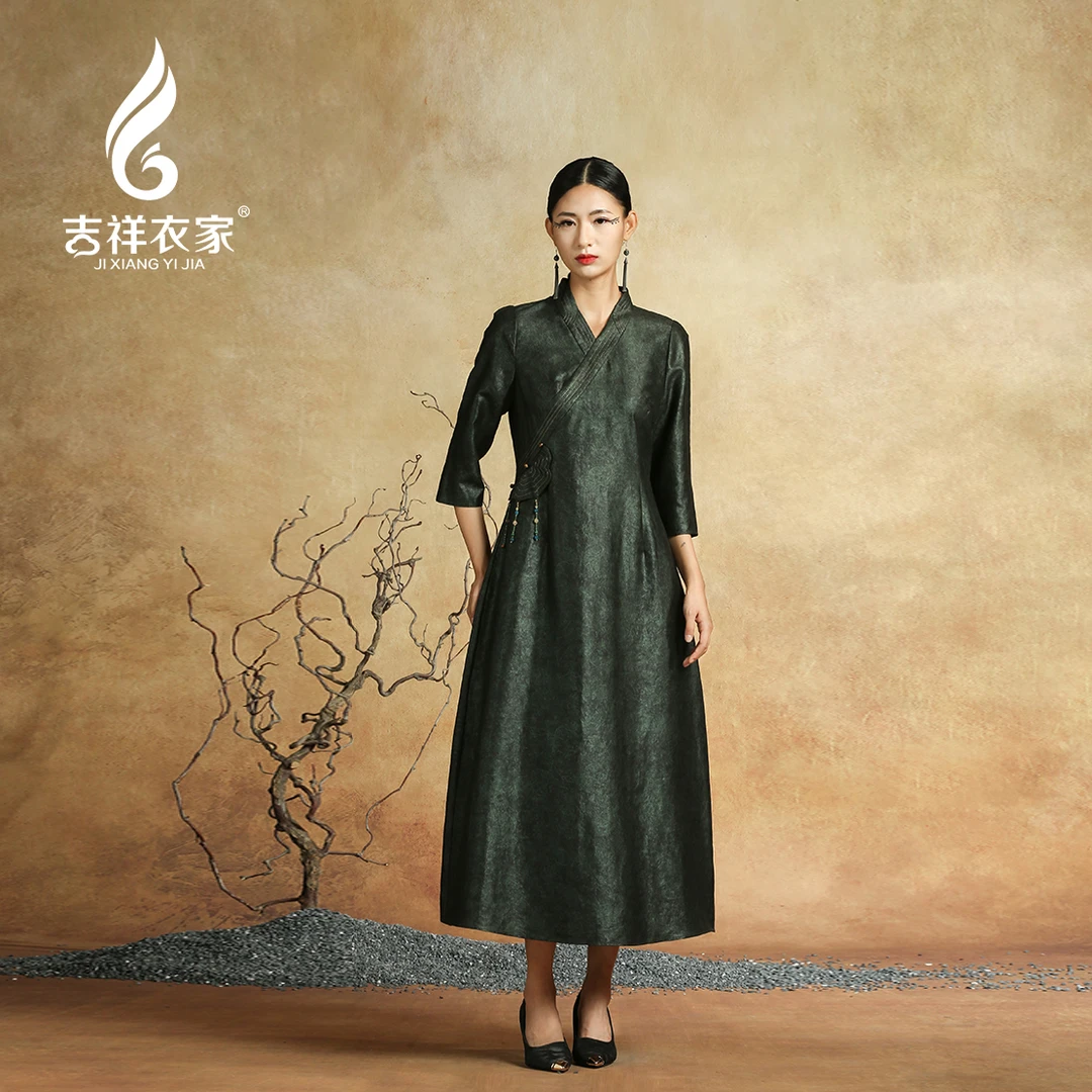 JIXIANGYIJIA/吉祥衣家墨怀若谷 (连衣裙)942237015中长款中国风