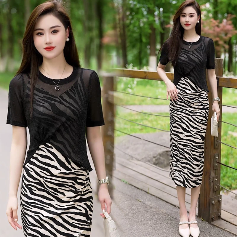 薄款透气短袖轻薄上衣打底夏季新款软丝设计T恤开叉洋气罩衫减龄