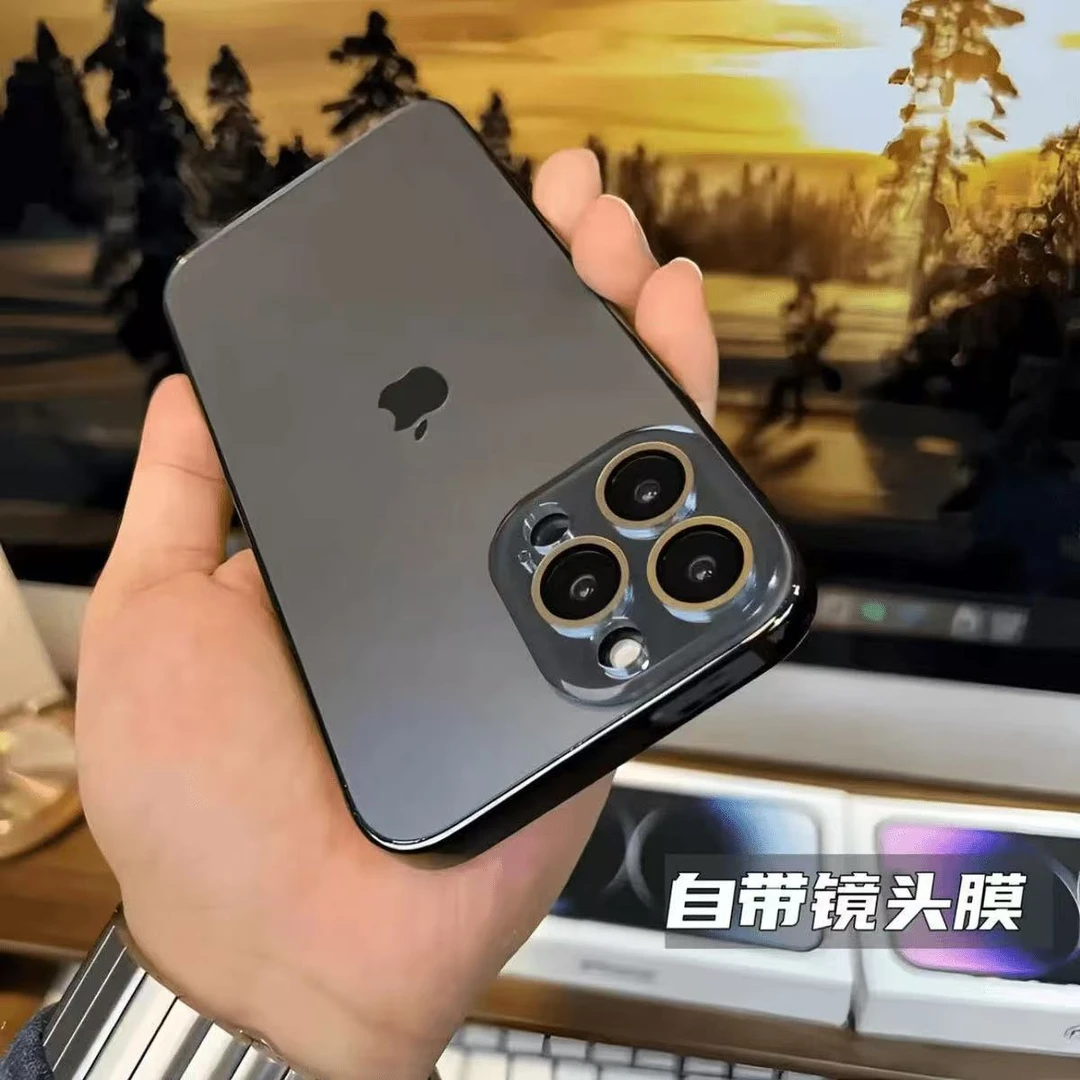苹果17/16/15/14/13/12手机壳磨砂iPhone15promax镜头膜保护套潮