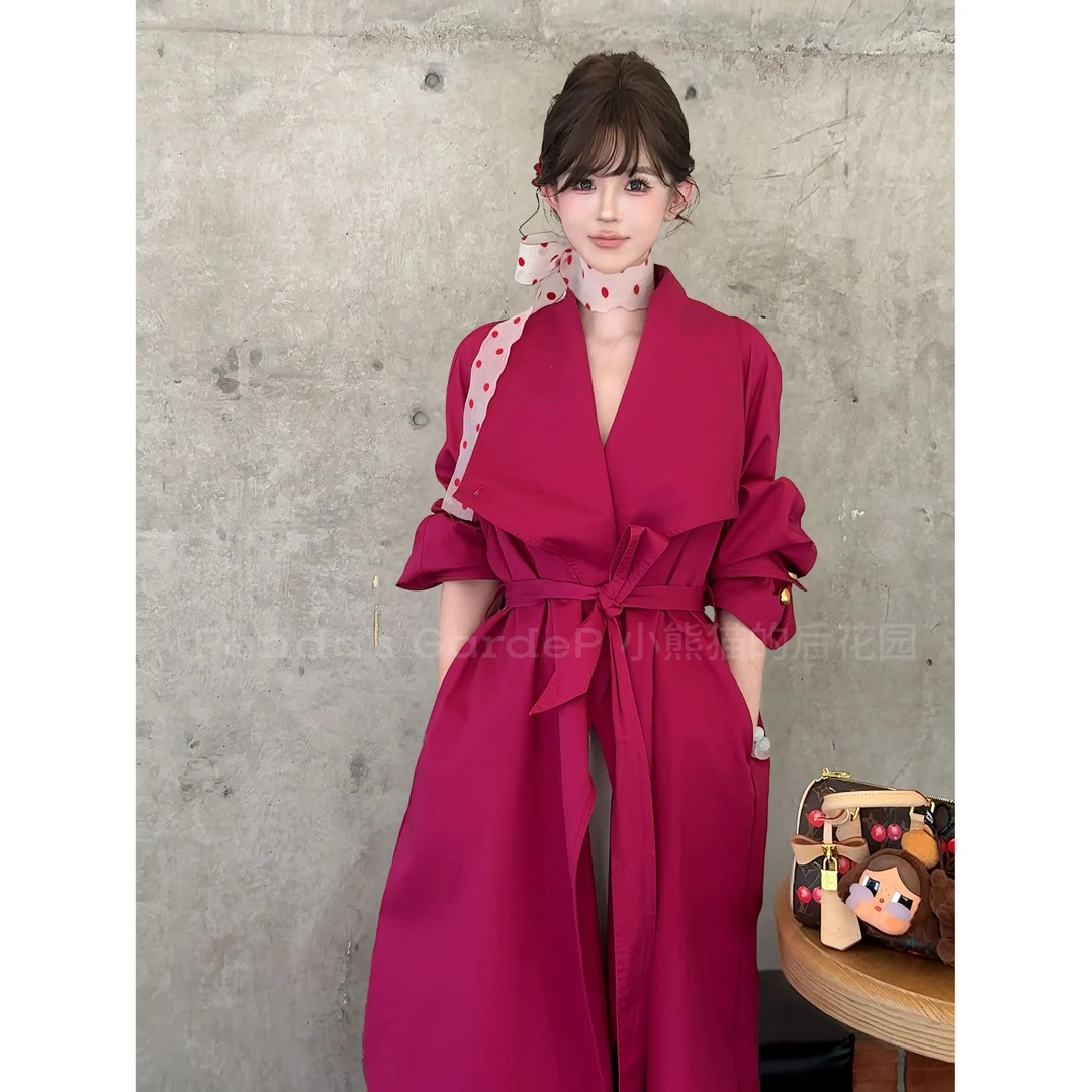 【Panda’s garden】（巴黎往事） 原创大翻领两穿科立领大气长款风衣