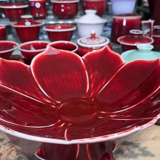 景德镇陶瓷红马坊果盘