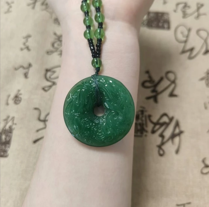 非金属树脂项链 精美绿色平安扣项链