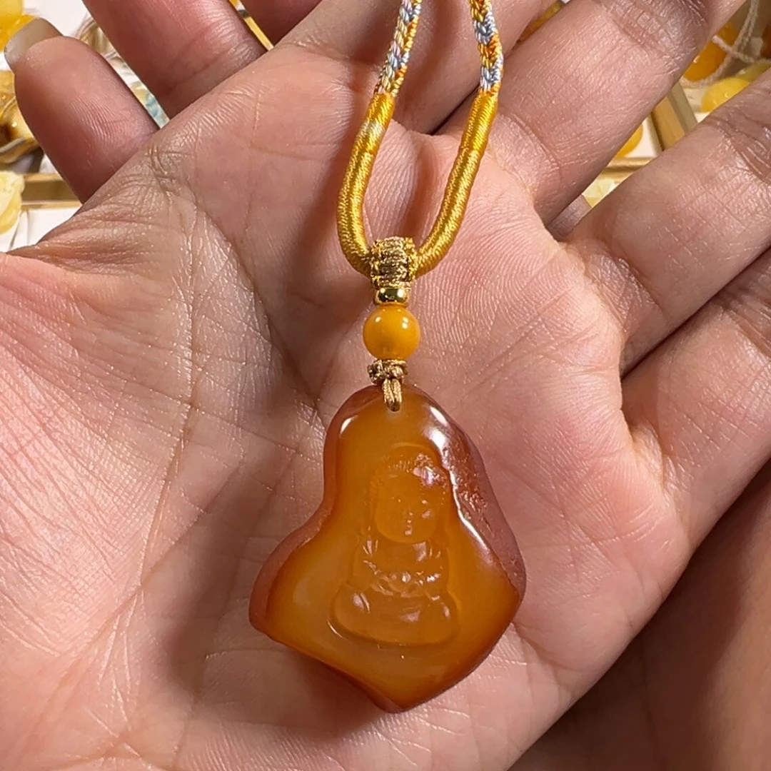 琥珀颈饰未镶嵌蜜蜡