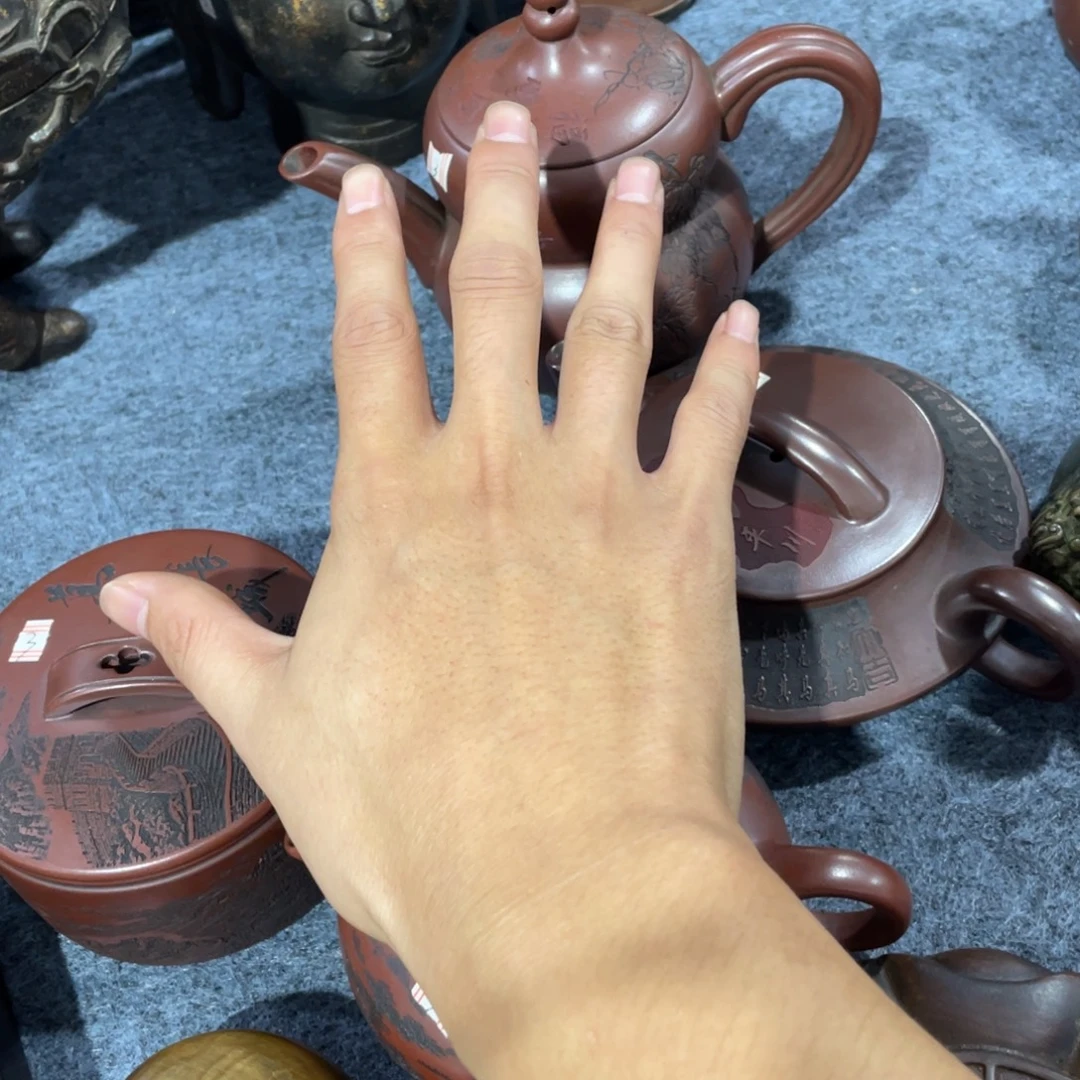 小***漁摆摆件。小壶四把的