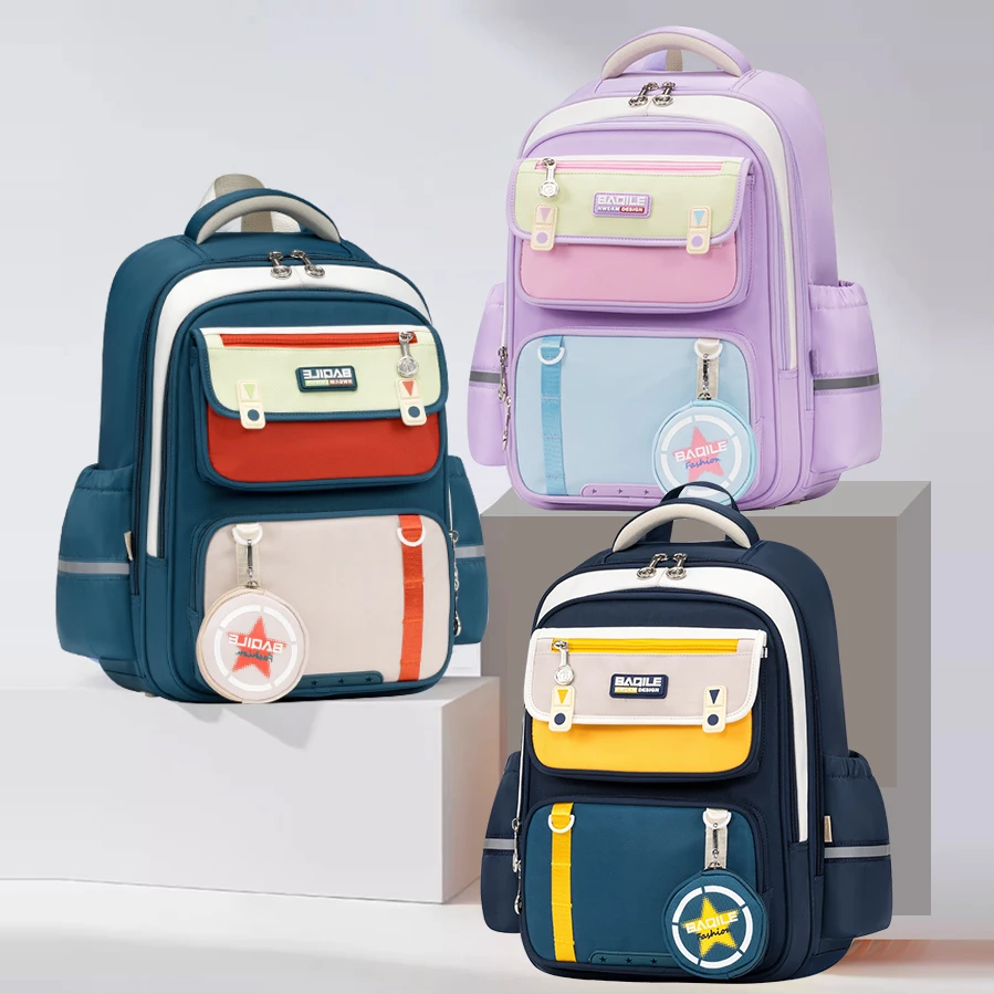 百搭新款小学生人物减负书包一二三到书包4-6年级护脊减负超轻