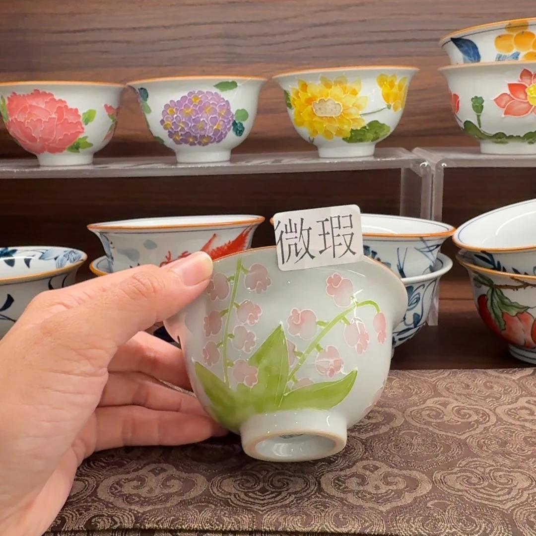 釉下手绘茶具微瑕