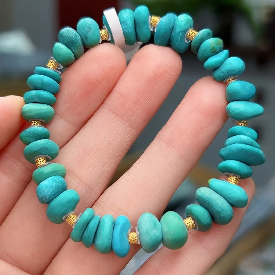 绿松石珠宝奇石18K金镶嵌