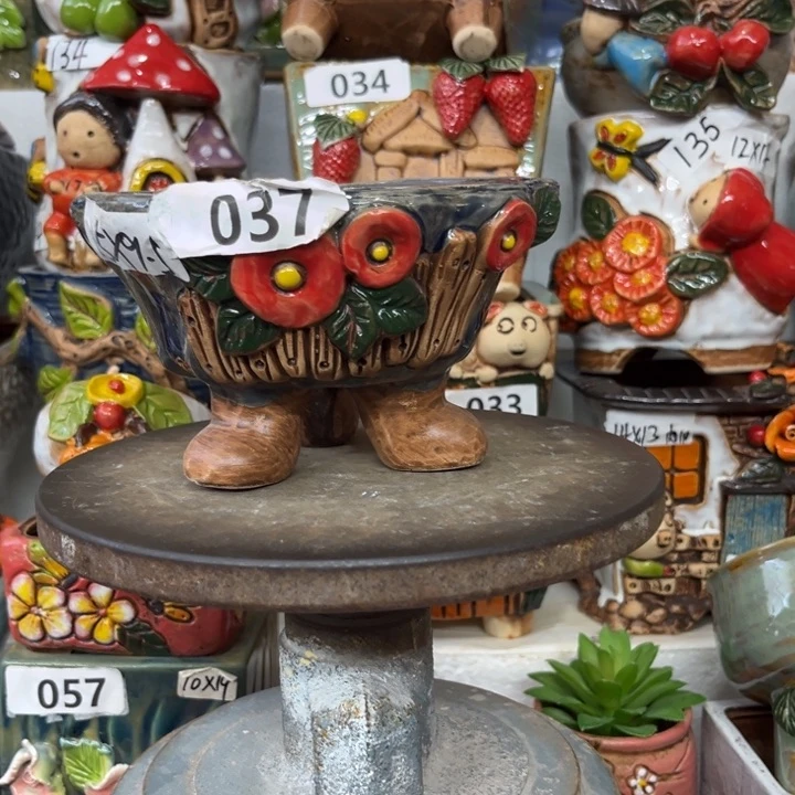 紫砂花盆粗陶材质多肉花盆