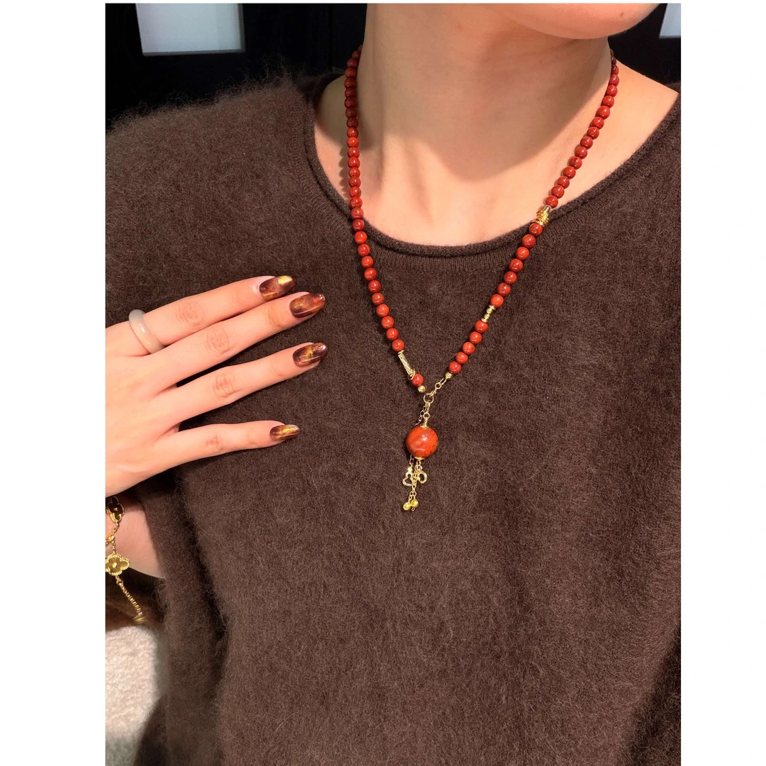 BEREAL彼悦·【烟雨】瓦西料满肉南红一链多戴水晶项链