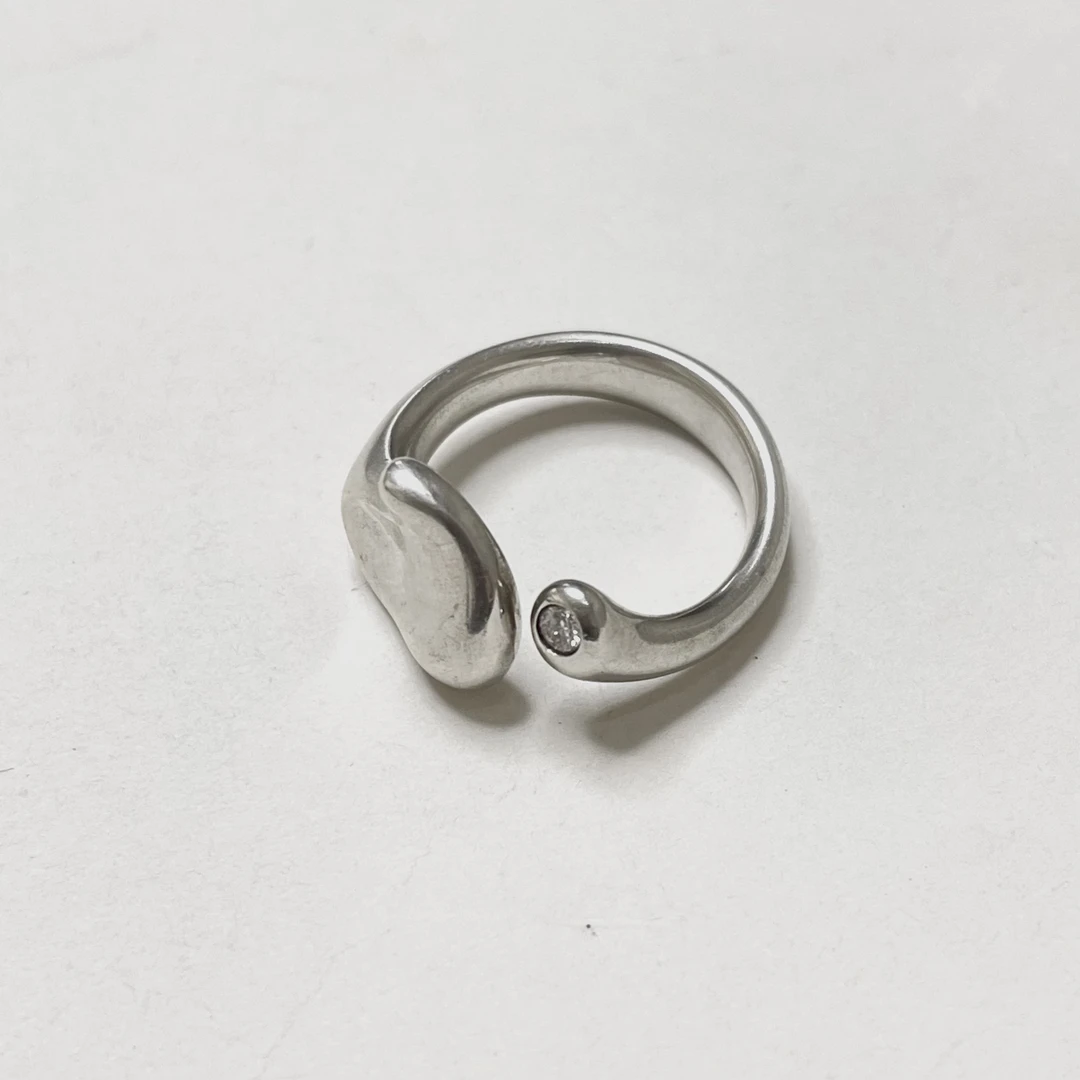 95新 Tiffany & Co./蒂芙尼 925银爱心开口钻钻戒指 2505447