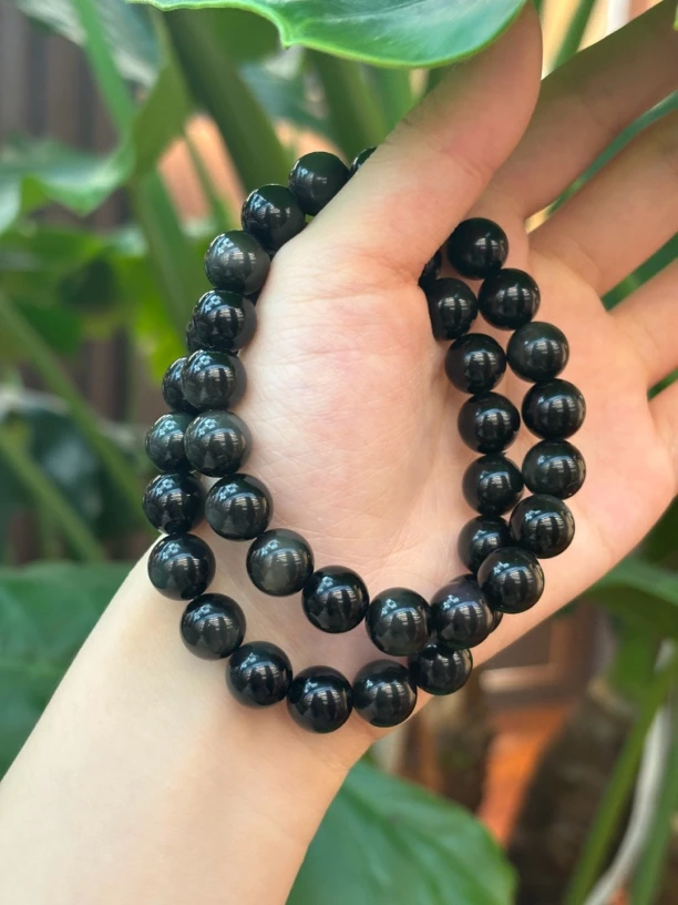 5676黑曜石手串卡10mm多样性发其一